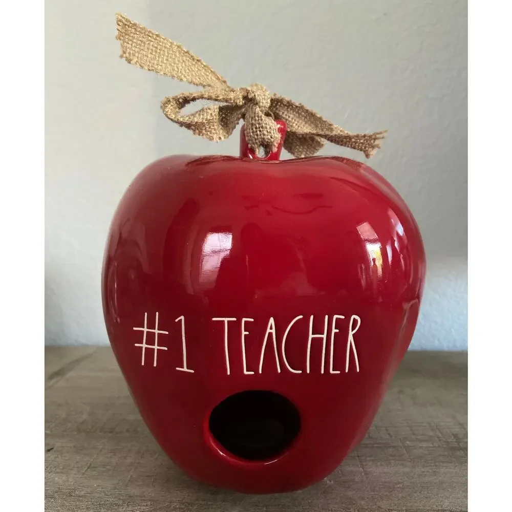 Rae Dunn Red Apple #1 Teacher Birdhouse